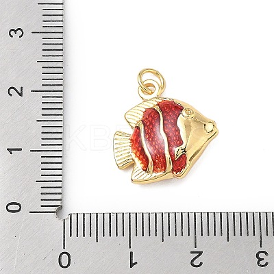 Brass Enamel Pendants KK-L256-23G-1