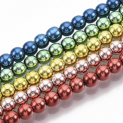 Electroplated Non-magnetic Synthetic Hematite Beads Strands G-S365-015D-1