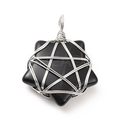 Natural Obsidian Pendants G-D458-07P-02-RS-1