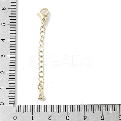 Brass Micro Pave Clear Cubic Zirconia Chain Extender KK-G491-52C-G-1