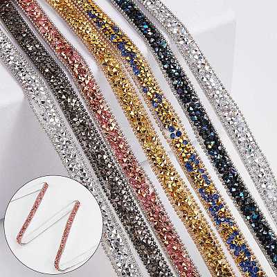 5 Yards Self Adhesive Resin Rhinestone Tape DIY-SP0002-49F-1