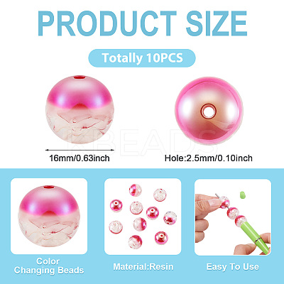 10Pcs Resin Beads PACR-TA0001-33E-1