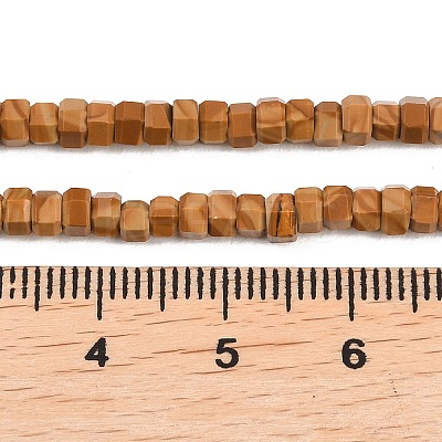 Natural Yellow Wood Lace Stone Wooden Jasper Beads Strands G-G345-C13-2x4mm-1