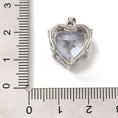 Platinum Brass Micro Pave Cubic Zirconia Pendants KK-C072-37P-02-1