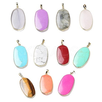 Natural & Synthetic Mixed Gemstone Pendants G-K338-05-1