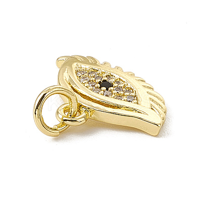 Brass Micro Pave Cubic Zirconia Charms ZIRC-F132-26G-1