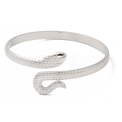Non-Tarnish 304 Stainless Steel Snake Open Cuff Bangles BJEW-L682-011P-1