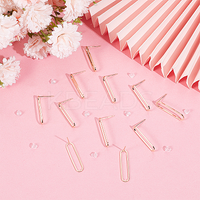 12Pcs Brass Hollow Oval Stud Earring Findings KK-GO0001-71-1
