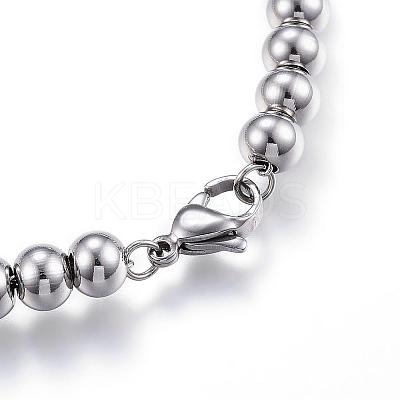 Tarnish Resistant 304 Stainless Steel Beaded Bracelets BJEW-G544-31P-1