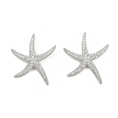 Brass Micro Pave Clear Cubic Zirconia Pendants KK-G535-02A-P-1