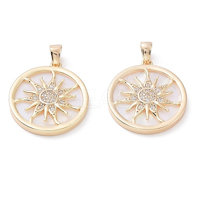 Rack Plating Brass Shell Pendants LS-KK-A183-58A-G-1