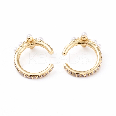 Brass Cuff Earrings EJEW-L234-004G-1
