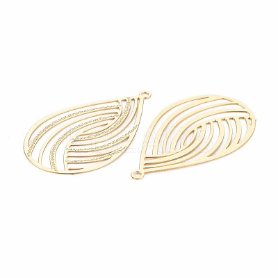Rack Plating 304 Stainless Steel Filigree Pendants X-STAS-T057-30G-1