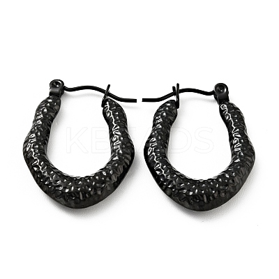 Ion Plating(IP) 304 Stainless Steel Teardrop Chunky Hoop Earrings for Women EJEW-G293-14EB-1