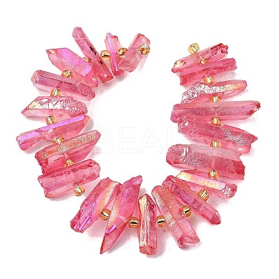 Electroplated Natural Quartz Crystal Beads Strands G-F800-F12-1