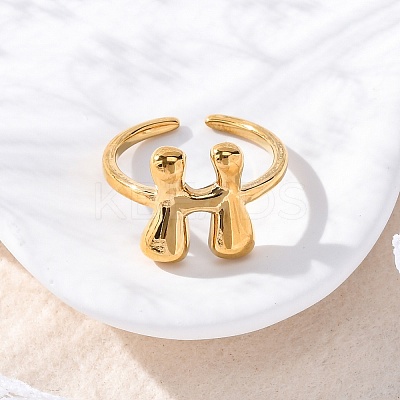 304 Stainless Steel Open Cuff Rings for Women RJEW-M060-01G-08-1