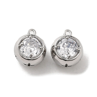 Brass with Glass Rhinestone Charms KK-H455-23P-1