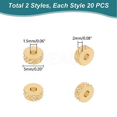 40Pcs 2 Style 304 Stainless Steel Beads STAS-UN0056-05-1