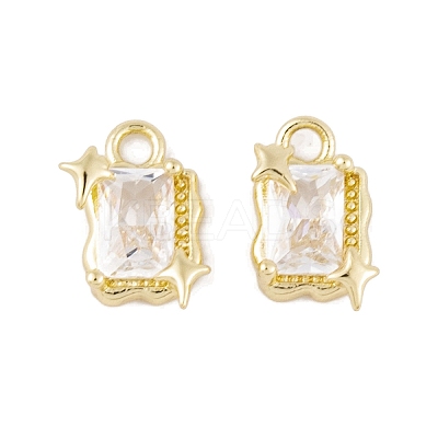Brass Micro Pave Clear Cubic Zirconia Pendants LS-KK-L212-02G-1