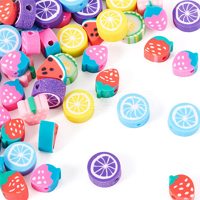 3 Strands 3 Colors Handmade Polymer Clay Beads Strands CLAY-TA0001-85-1