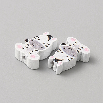 Spray Painted Wood Beads WOOD-CJC0012-05A-1