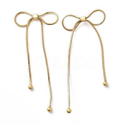 Bowknot Rack Plating Brass Stud Earrrings EJEW-Z085-01G-1