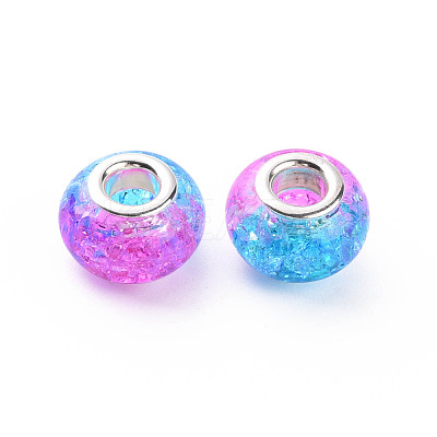 Crackle Two Tone Resin European Beads RPDL-T003-06G-1