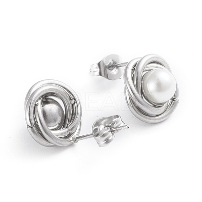 304 Stainless Steel Stud Earrings EJEW-F246-02GP-1