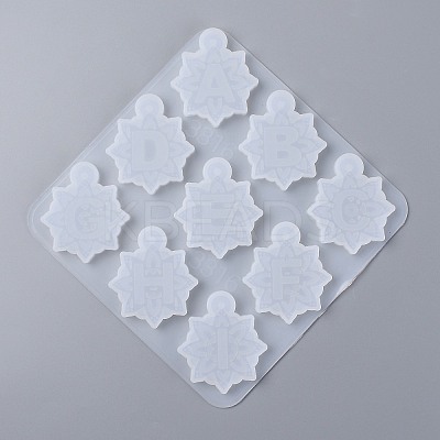 26 Letters & Ampersand Flower Pendant Silicone Mold DIY-O008-01-1