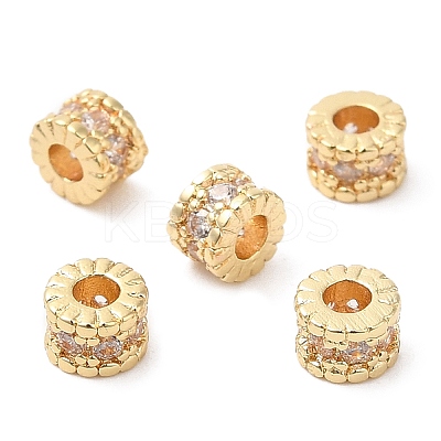 Rack Plating Brass Micro Pave Cubic Zirconia Beads KK-A186-03A-LG-1