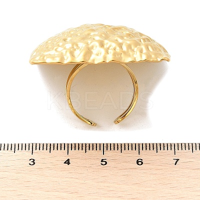 Textured Square 304 Stainless Steel Open Cuff Rings for Women RJEW-U039-04G-1