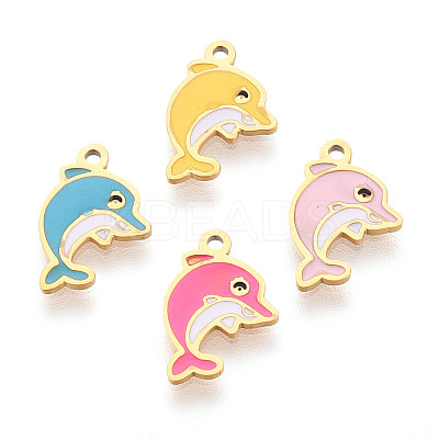 304 Stainless Steel Enamel Charms STAS-T065-50G-1
