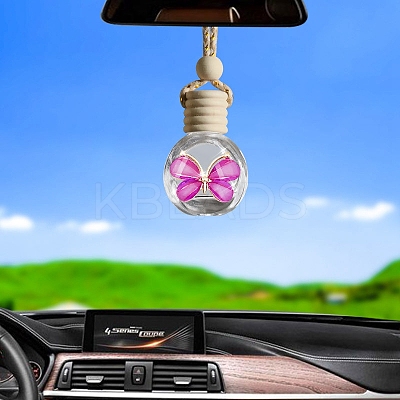8ML Butterfly Pattern Glass Perfume Bottles Air Freshener Diffuser Bottle Hanging Ornamen PW-WG01BC1-05-1