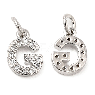 Brass Micro Pave Grade AAA Cubic Zirconia Charms ZIRC-P067-11P-G-NR-1
