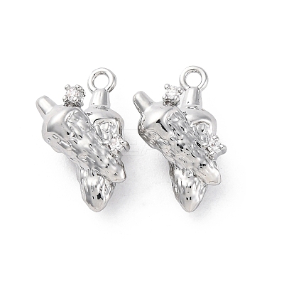 Brass Crystal Rhinestone Pendants KK-E793-08P-1