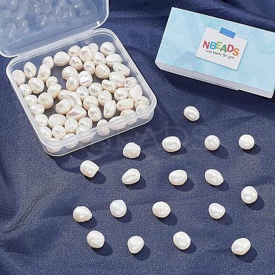 Natural Baroque Pearl Keshi Pearl Beads Strands PEAR-NB0001-49-1