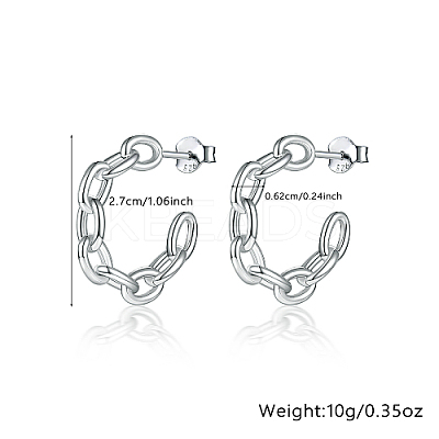 Anti-Tarnish Rhodium Plated 925 Sterling Silver Ring Stud Earrings JI3396-2-1