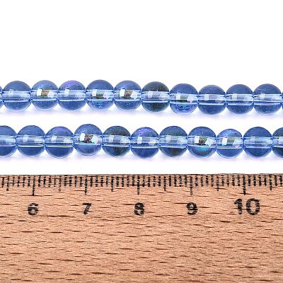Transparent Electroplate Glass Beads Strands EGLA-Q132-6MM-01A-16-1