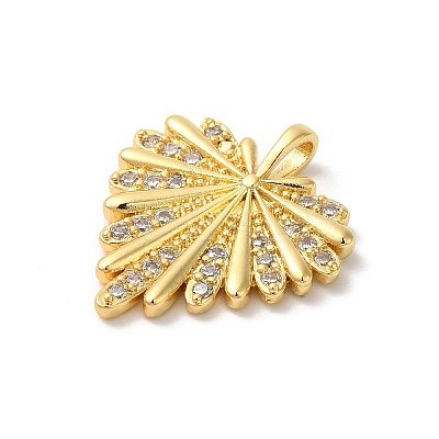 Rack Plating Brass Clear Cubic Zirconia Pendants KK-Z056-13G-1