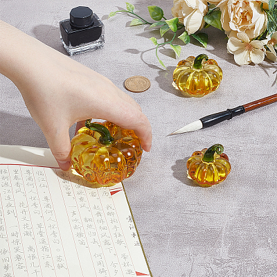 3Pcs 3 Styles Glass Pumpkin Display Decorations DJEW-PH0001-68C-1