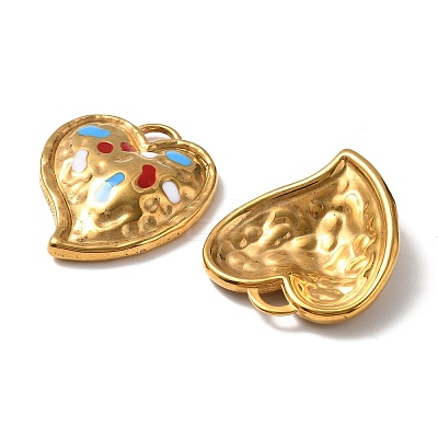 304 Stainless Steel Enamel Pendants LS-STAS-D373-04G-1
