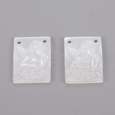 Natural White Shell Mother of Pearl Shell Pendants SHEL-K004-05-1