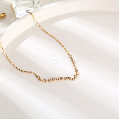 Cubic Zirconia Column Pendant Necklace with Brass Cable Chains LS-UU3534-1-1