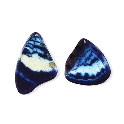 Epoxy Resin Butterfly Wing Pendants RESI-T057-86D-1