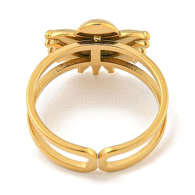 Ion Plating(IP) 304 Stainless Steel Sun Open Cuff Ring Components RJEW-A043-01G-1