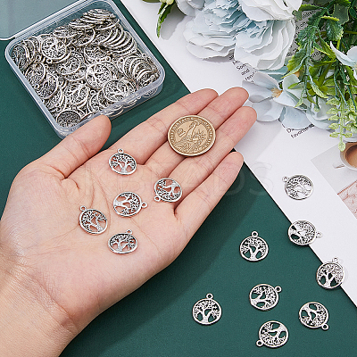 120Pcs Tibetan Style Alloy Pendants TIBE-DC0001-14B-1