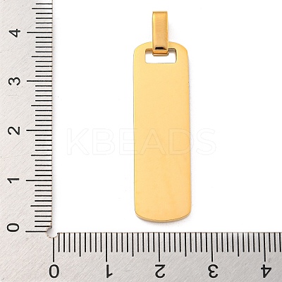 Ion Plating(IP) Rectangle 304 Stainless Steel Mirror Polished Finish Stamping Blank Tag Pendants STAS-H317-09G-1