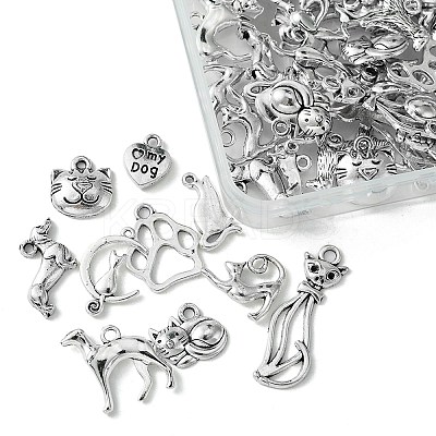 60Pcs 15 Styles Tibetan Styles Alloy Pendants FIND-FS0002-01-1