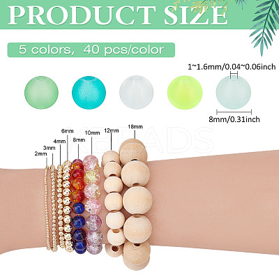 5 Colors Transparent Glass Beads Sets FGLA-PH0001-11B-02-1