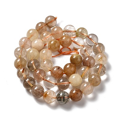 Natural Rutilated Quartz Beads Strands G-B029-B02-04-1